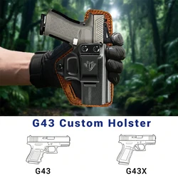 Glock G43/G43X funda IWB de cuero para portación oculta con punto rojo
