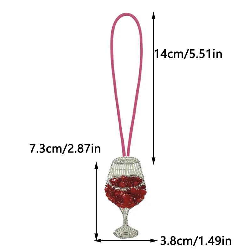 Parche bordado cuentas artesanal - adorno para bolsos y copas de vino - imagen 2