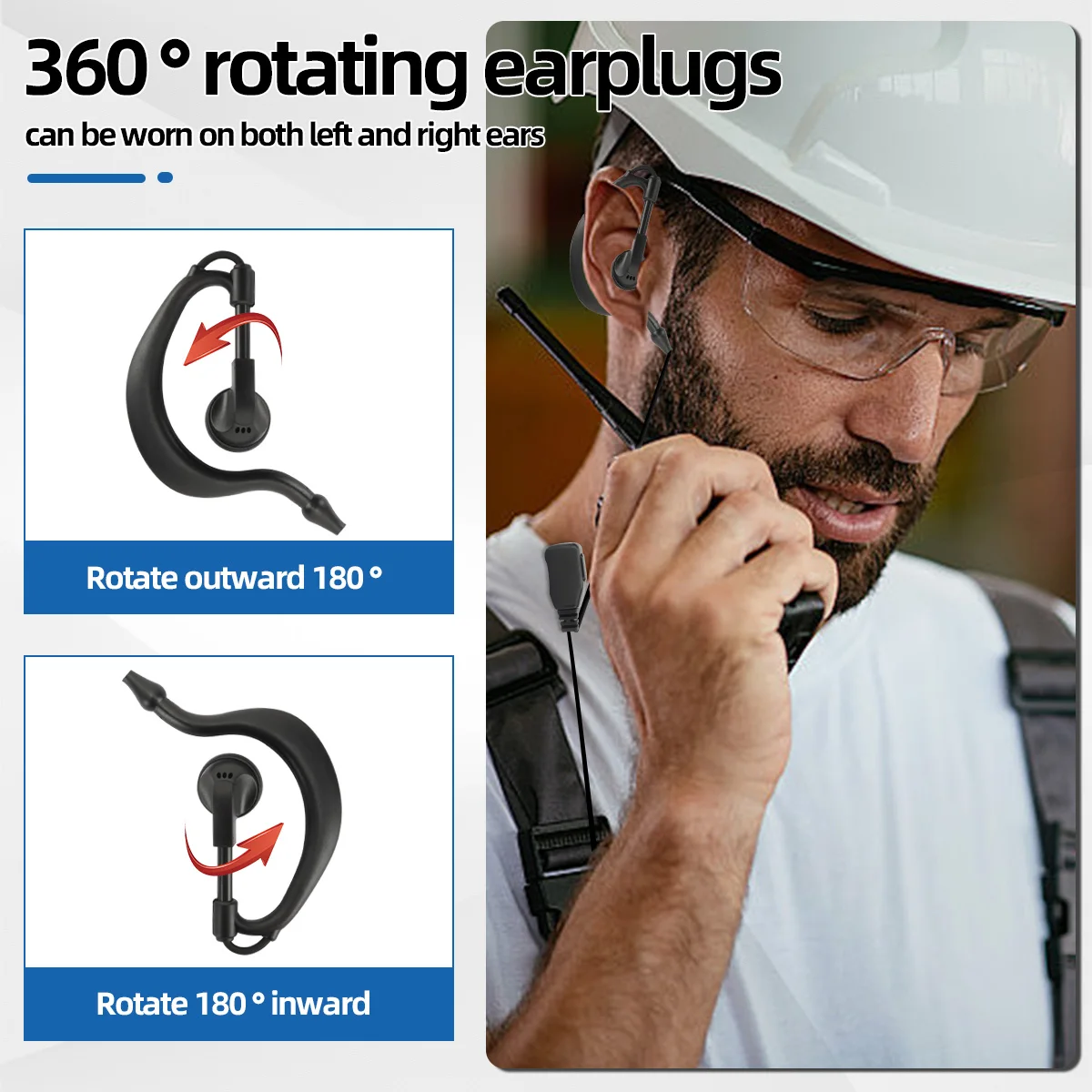 ABBREE Walkie talkie con auriculares USB-C y PTT integrado - imagen 4