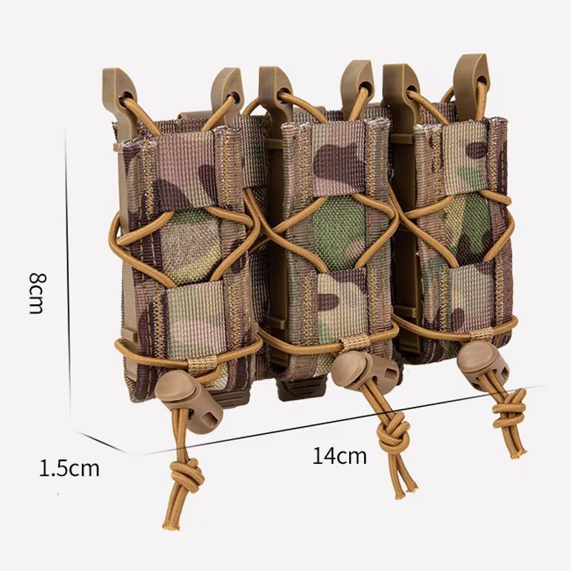 Portacargador táctico MOLLE 9mm con retención elástica y desenganche rápido - imagen 2