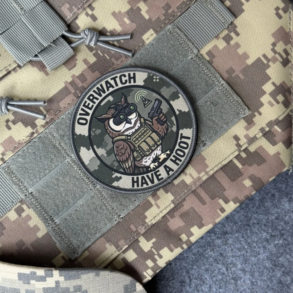Parche táctico búho Overwatch con velcro para ropa y mochila - imagen 5