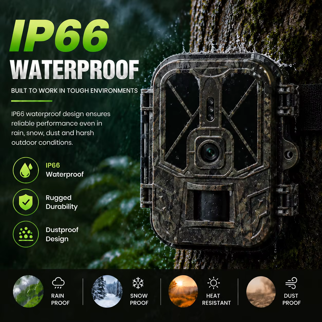 Cámara trail 4K HD 50MP visión nocturna infrarroja impermeable - imagen 5