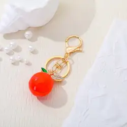 Llavero sandía tridimensional con limón diamantes de imitación