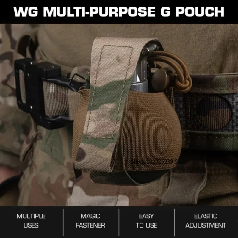 WG Frag bolsa porta granada elástica táctica MOLLE PALS cinturón