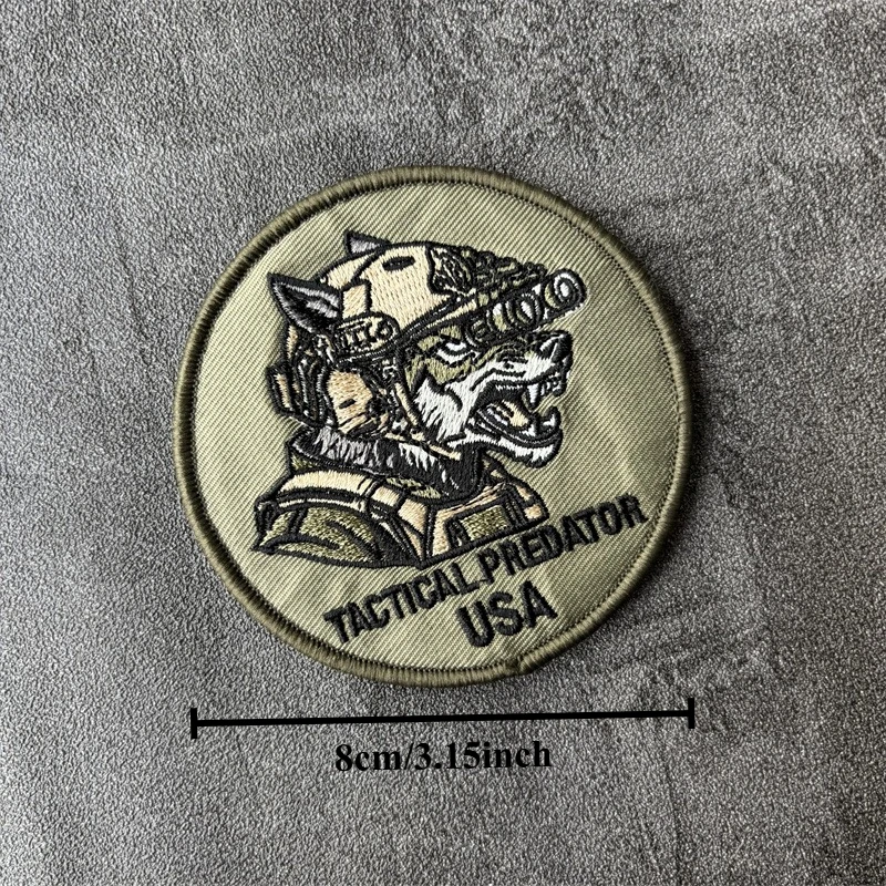 Parche táctico bordado lobo con velcro gancho y bucle para ropa - imagen 5