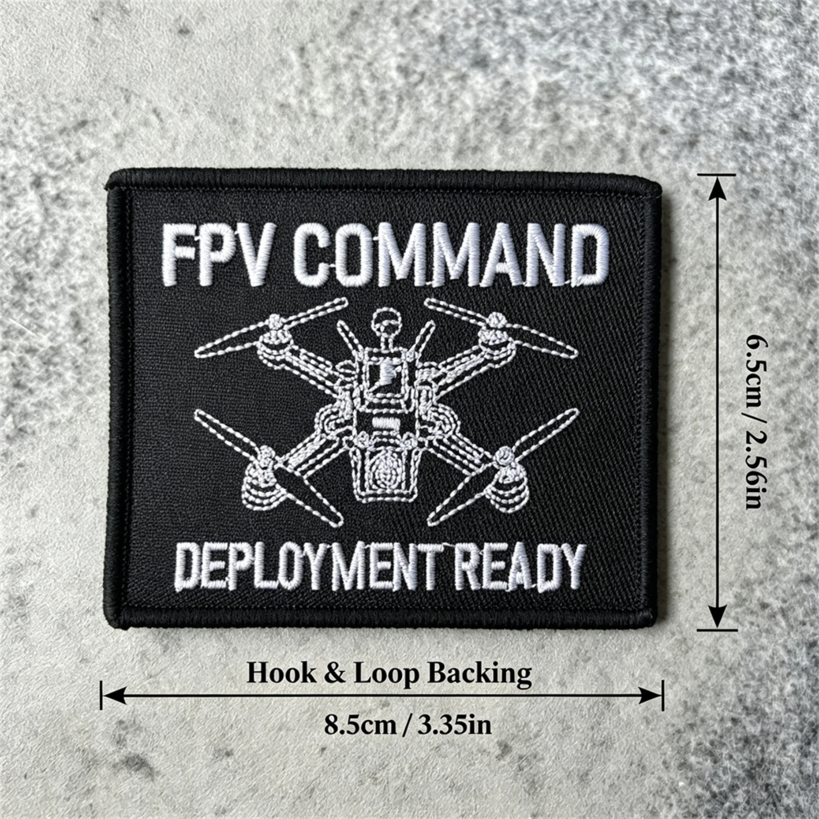 Parche táctico FPV Command Drone bordado con velcro - imagen 2