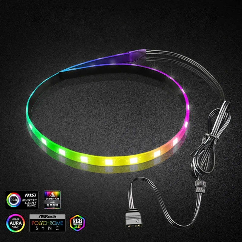 Tira LED RGB instalada en PC