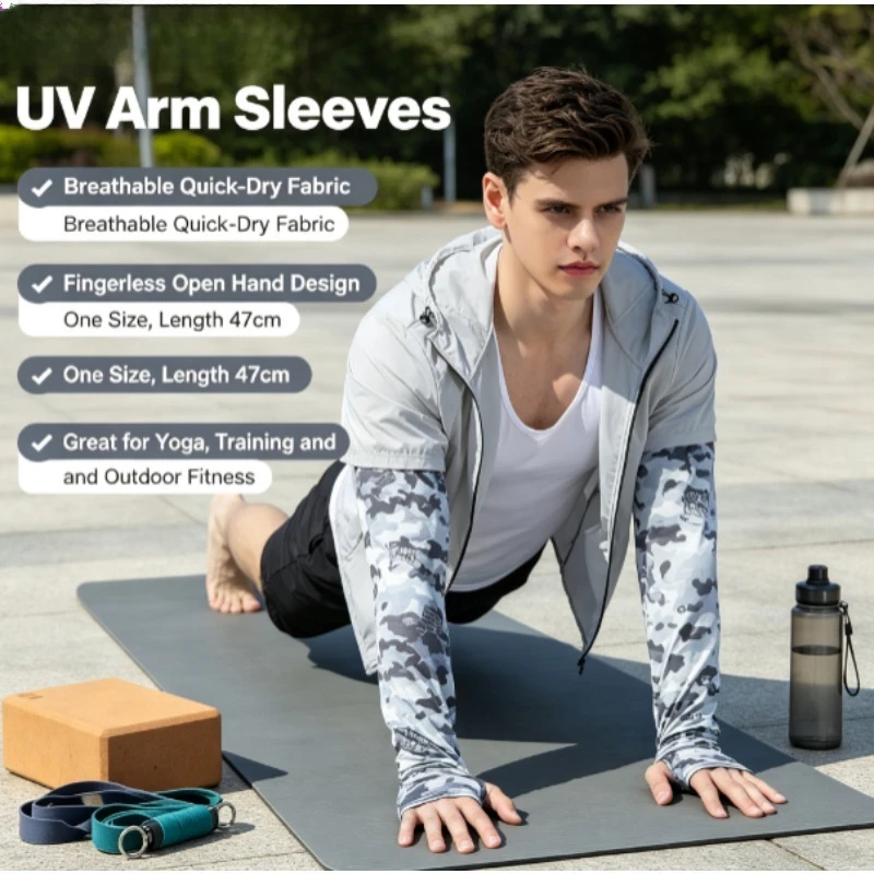Mangas térmicas camuflaje anti-UV ripstop transpirables para hombre - imagen 4