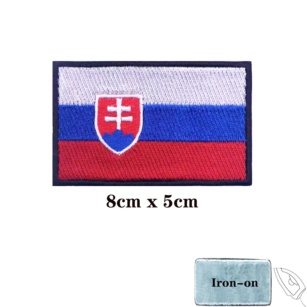 Parche bordado bandera Eslovaquia – Militar velcro plancha