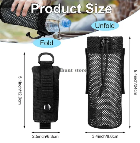 Portabotellas táctico MOLLE con funda térmica aislante para exterior