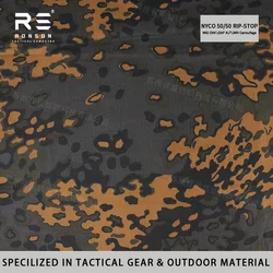 Tela táctica Ripstop nailon-algodón hoja roble otoño para uniforme