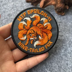 Parche táctico bordado zorro SCP con gancho y bucle, insignia MTF
