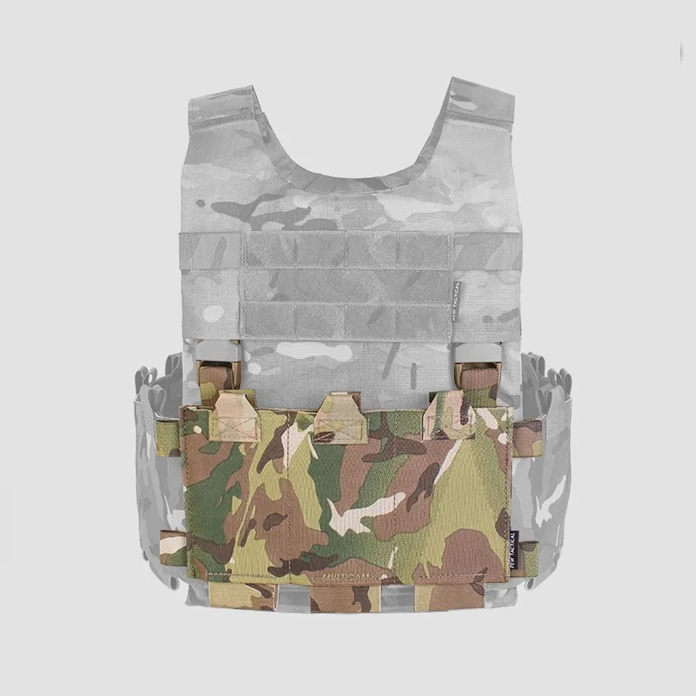 Chaleco táctico MOLLE 5.56 con panel frontal y bolsillos útiles