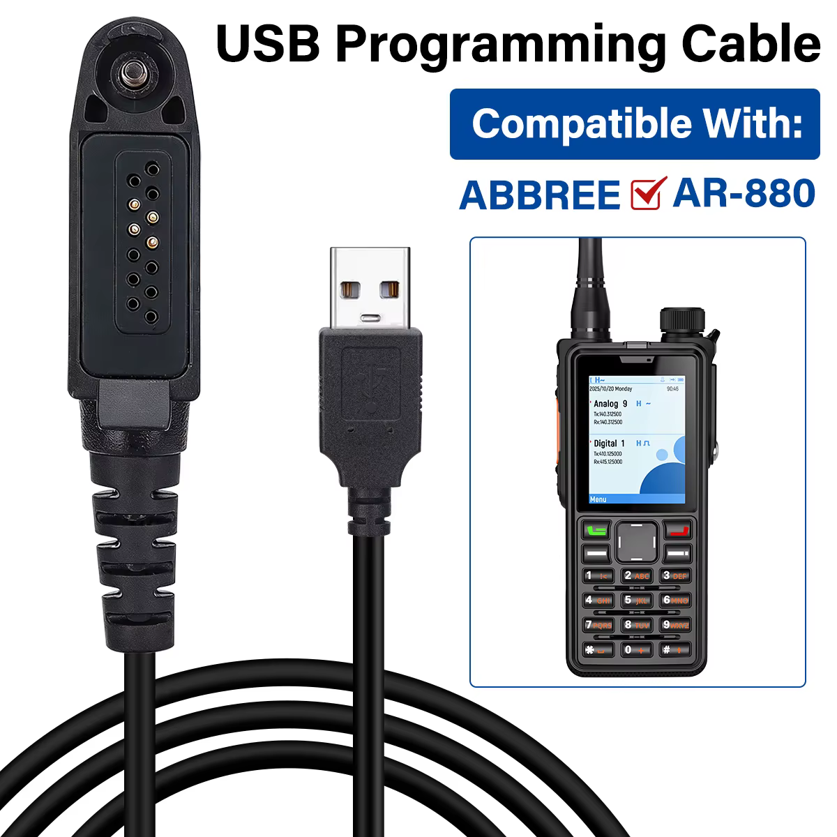 Cable USB programación ABBREE AR-880 para radio DMR - imagen 4