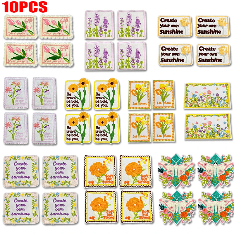 Parches termoadhesivos bordados rosas y mariposas para chaquetas - imagen 3