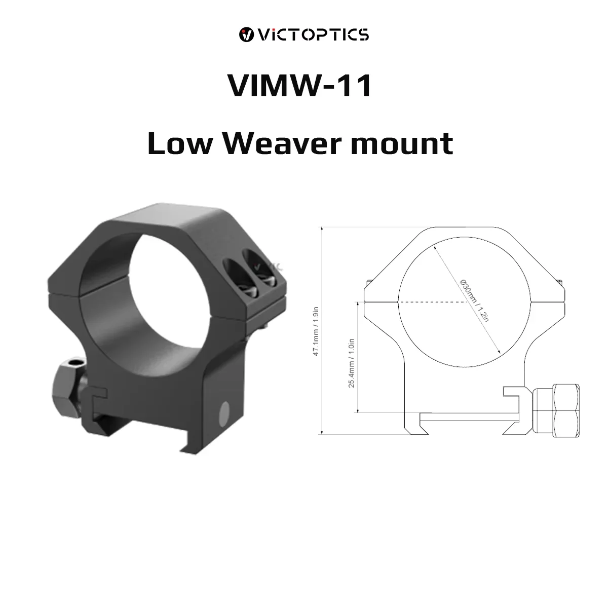 Anillas para visor Victoptics 30 mm perfil bajo Weaver/Dovetail