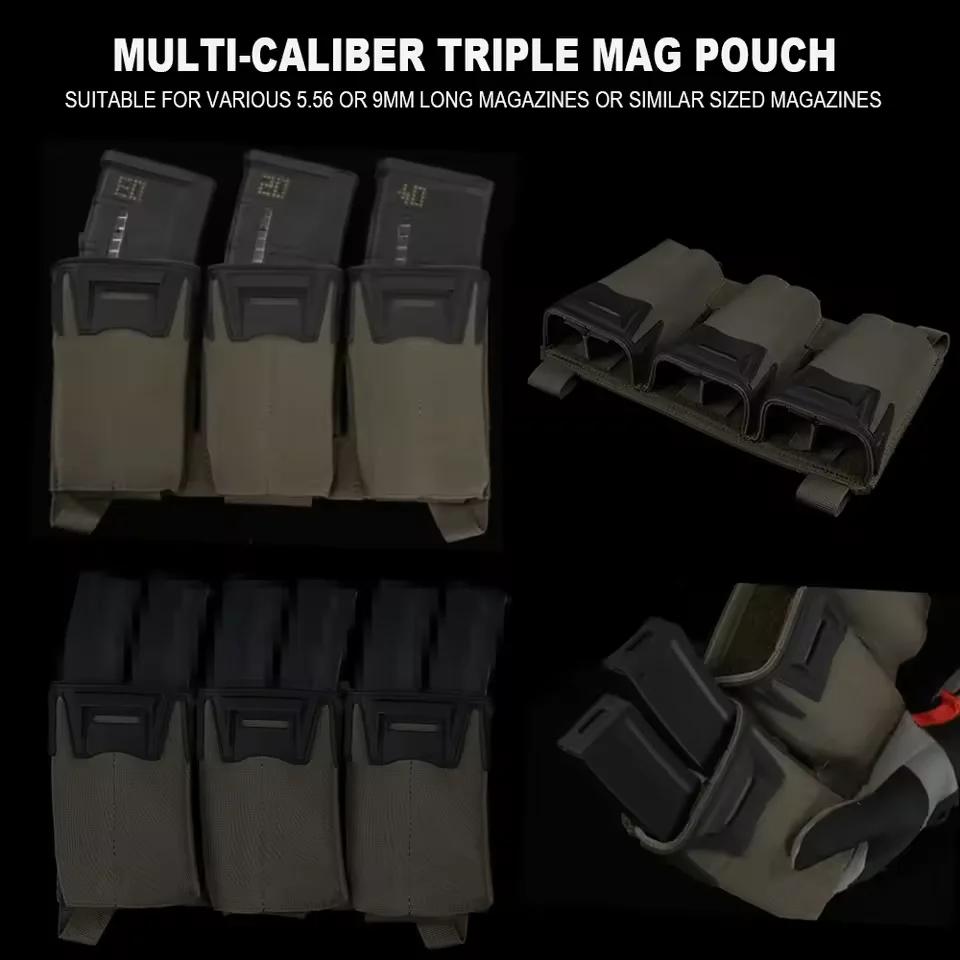 Triple portacargadores táctico MOLLE para chaleco y cinturón - imagen 2