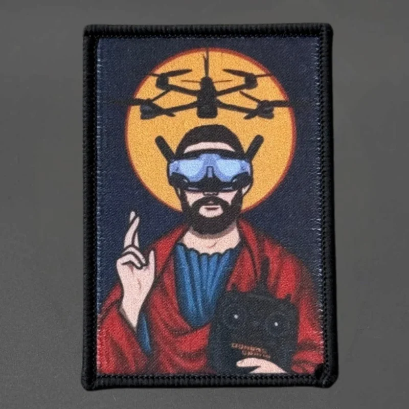 Parche Chevron de Jesús y Drones para mochila y brazalete