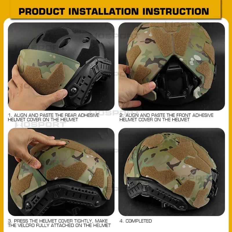 Protector casco táctico FAST de alta cobertura con cinta adhesiva - imagen 3