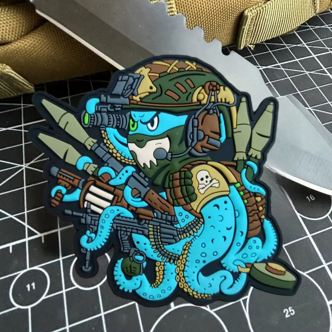 Parche táctico PVC pulpo Chevron Insignia moral militar para mochila - imagen 2