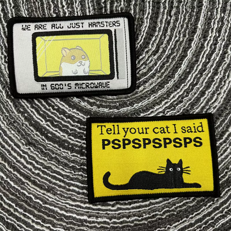 Parche bordado gancho y bucle para mochila – Diseño gato - imagen 5