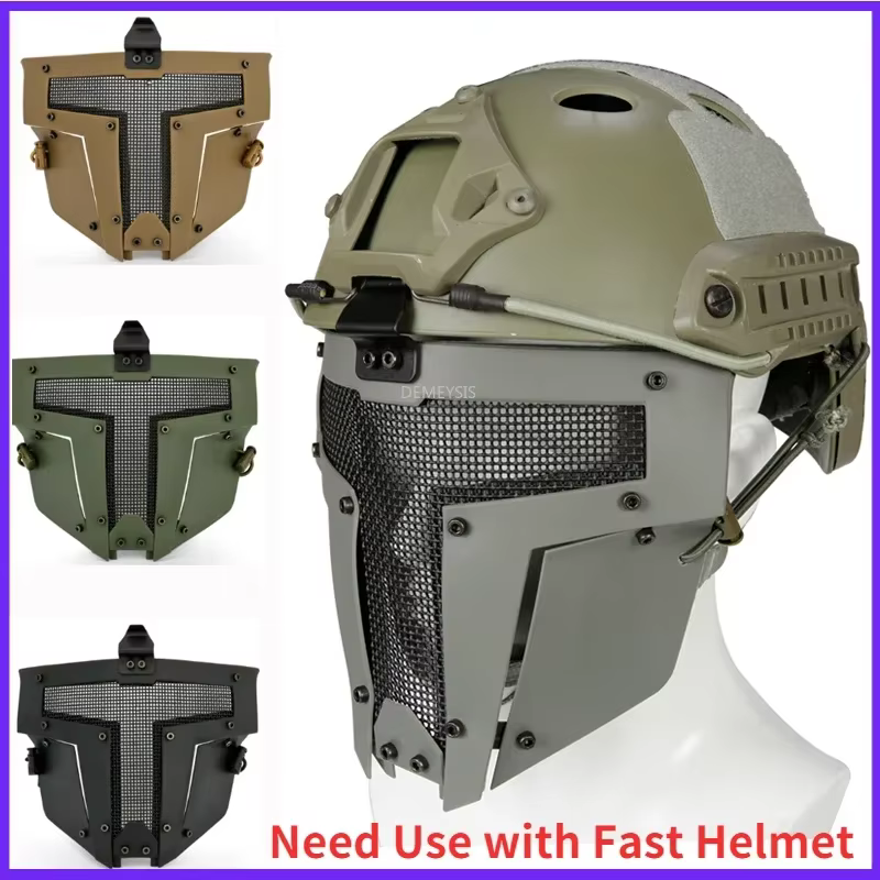 Máscara táctica facial integral para Airsoft con casco compatible