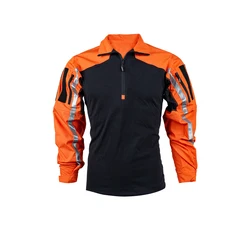 Camisa táctica Airsoft transpirable de manga larga con tira reflectante
