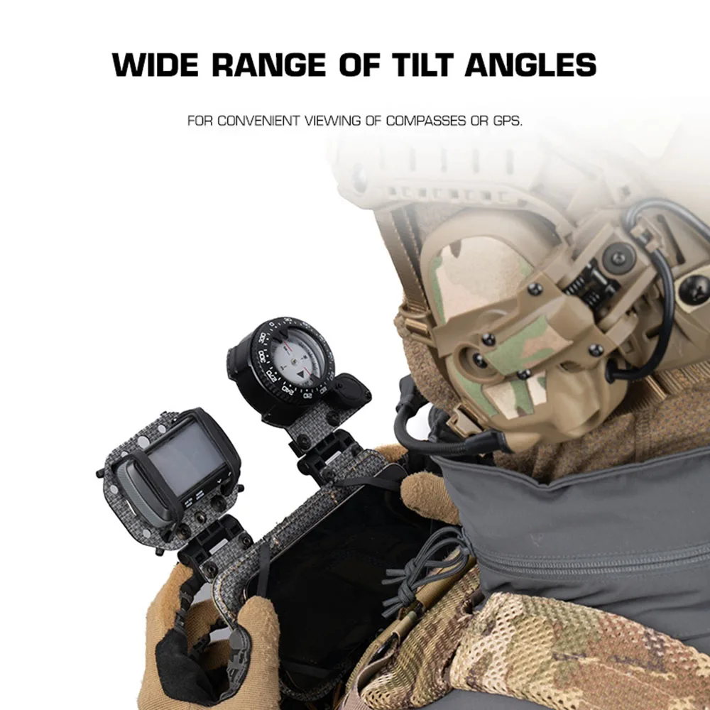 Soporte táctico plegable teléfono con brújula GPS MOLLE para pecho - imagen 3