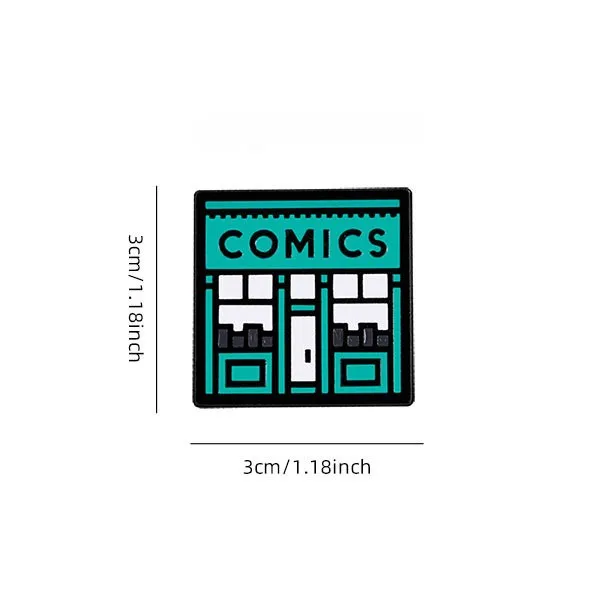 Pin esmaltado de tienda de cómics retro para lectores geek