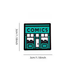 Pin esmaltado de tienda de cómics retro para lectores geek
