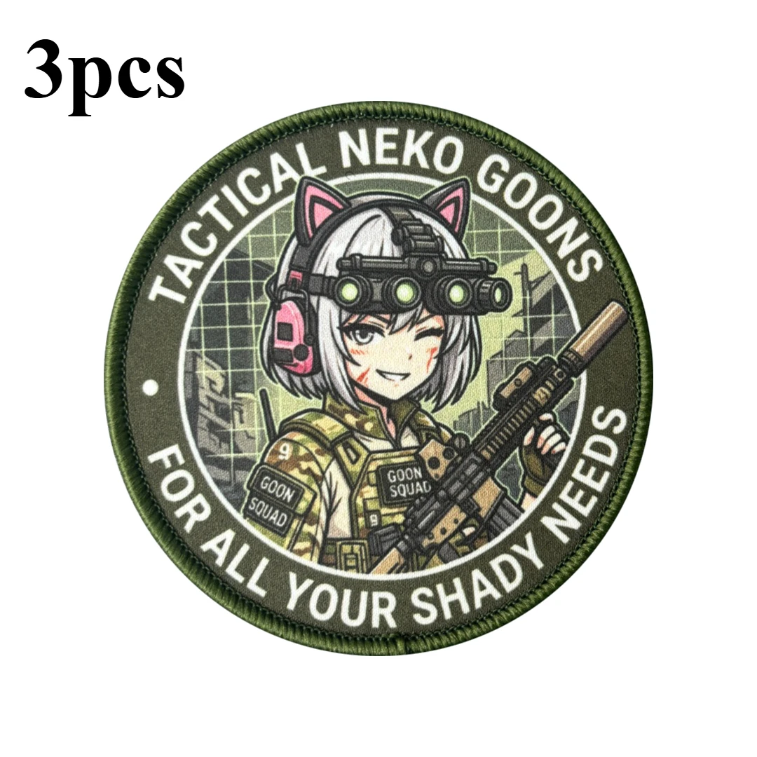 Parche táctico anime Neko Girl gancho y bucle para mochila - imagen 2