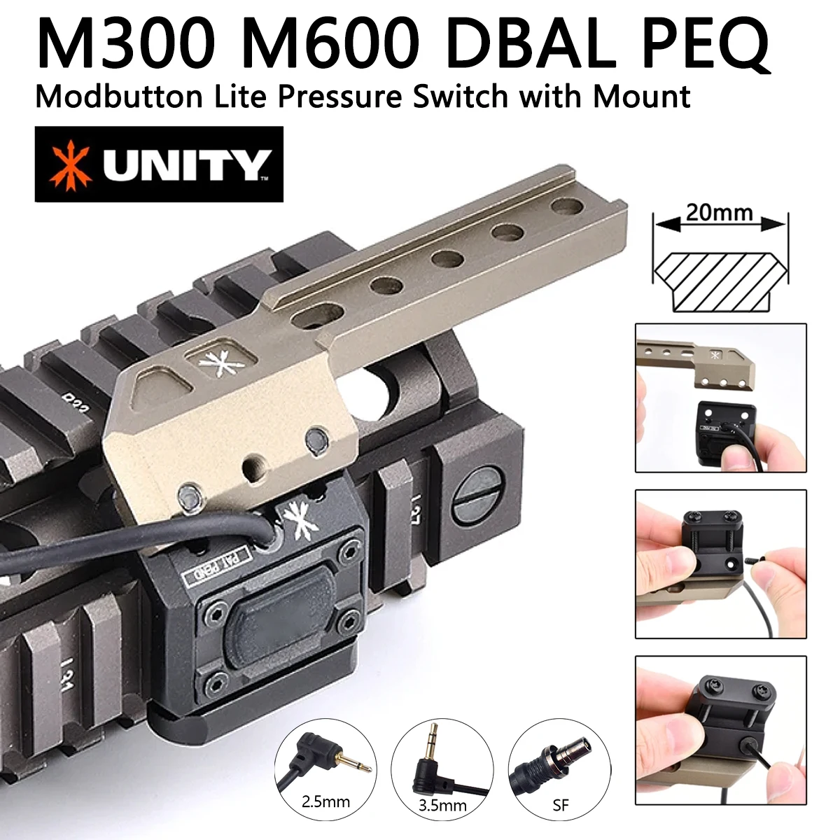 Linterna táctica Surefire M600B con interruptor SF y montaje offset