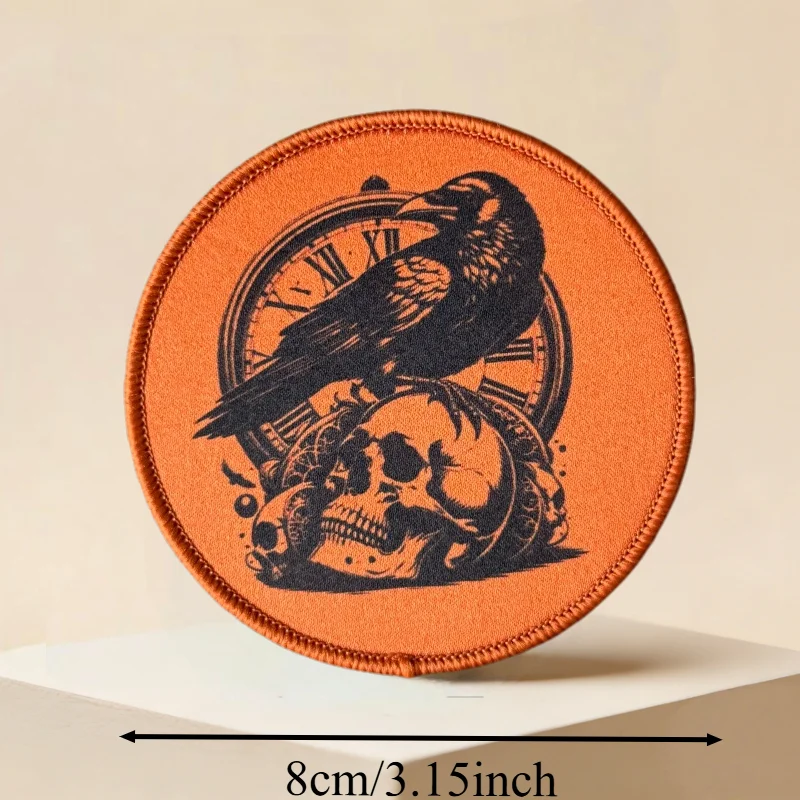 Parche táctico calavera y cuervo con velcro - imagen 2