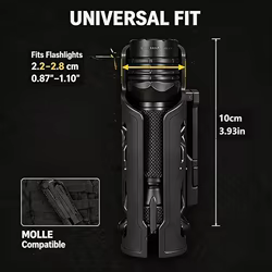 Táctico 360 Funda MOLLE giratoria para linterna de liberación rápida