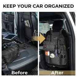 Panel MOLLE táctico para respaldo de asiento – Organizador modular de viaje