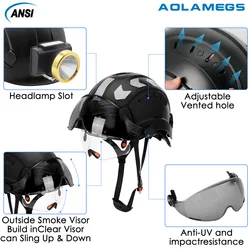 Casco protección ABS con visera y gafas integradas CE
