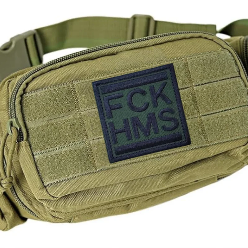 Parche táctico bordado con gancho y bucle FCK HMS para ropa - imagen 5