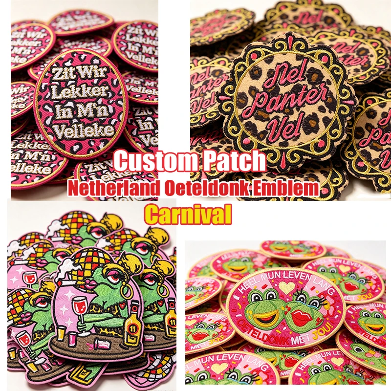 Parches bordados termoadhesivos Oeteldonk – Insignias para carnaval y uniformes
