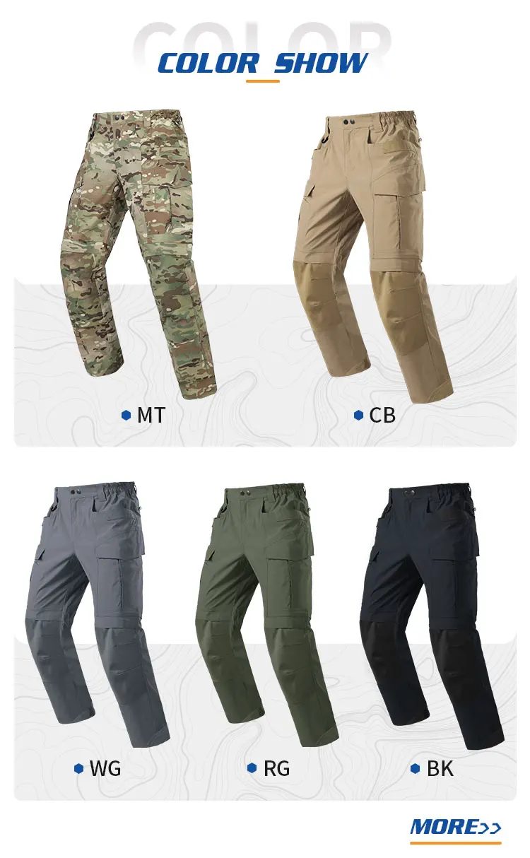 Vista frontal del pantalón mostrando el diseño cargo y los bolsillos laterales