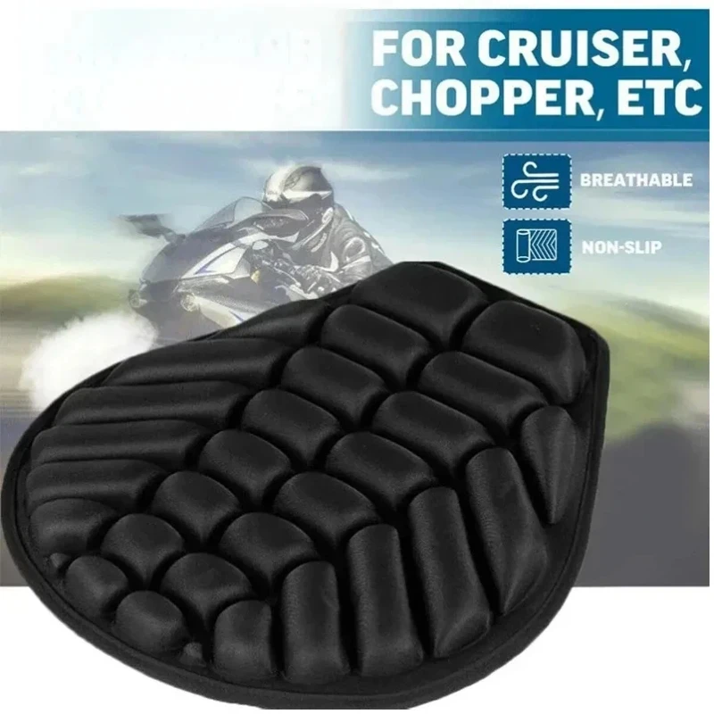Cubierta asiento moto 3D EVA negro acolchado transpirable para motocicleta eléctrica - imagen 2