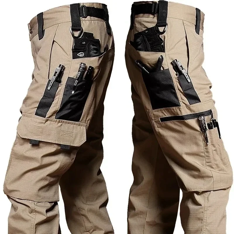 Pantalones tácticos impermeables hombre cargo multibolsillos desgaste - imagen 3