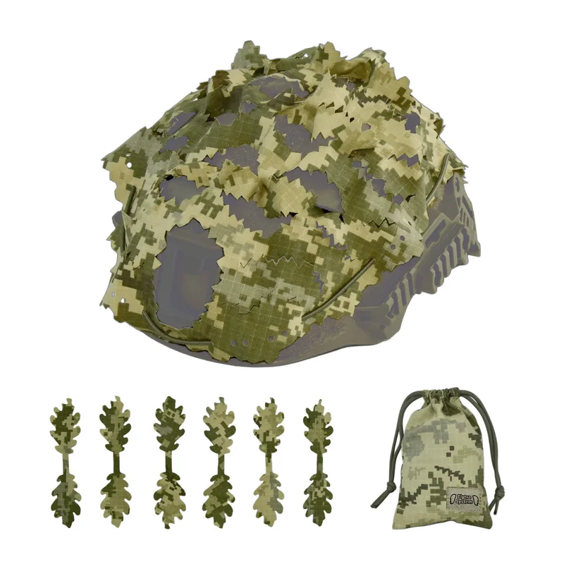 Funda de casco táctica ghillie camuflaje corte láser irregular