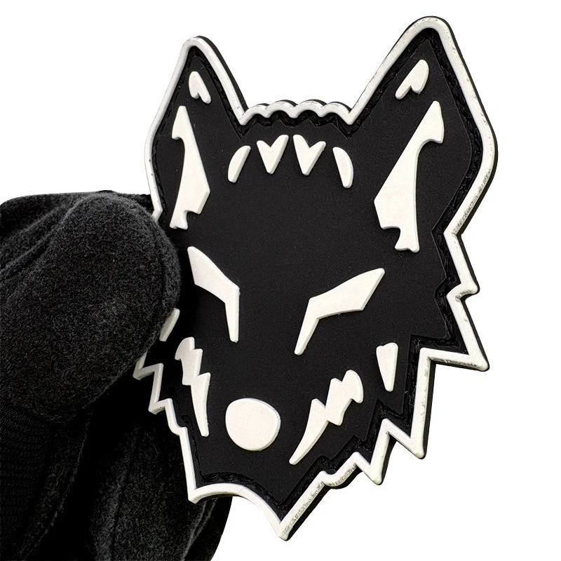 Parche táctico velcro cabeza de lobo 3D PVC moral
