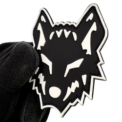 Parche táctico velcro cabeza de lobo 3D PVC moral