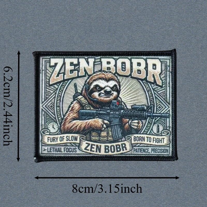 ZEN BOBR Parche Velcro táctico lombriz para chalecos y mochilas