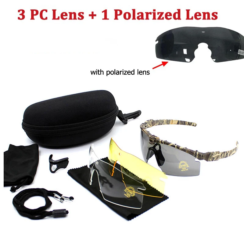 Gafas tácticas polarizadas protección UV airsoft tiro caza senderismo - imagen 3