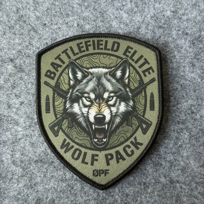 Parche táctico cabeza de lobo gancho y bucle para chaquetas - imagen 5