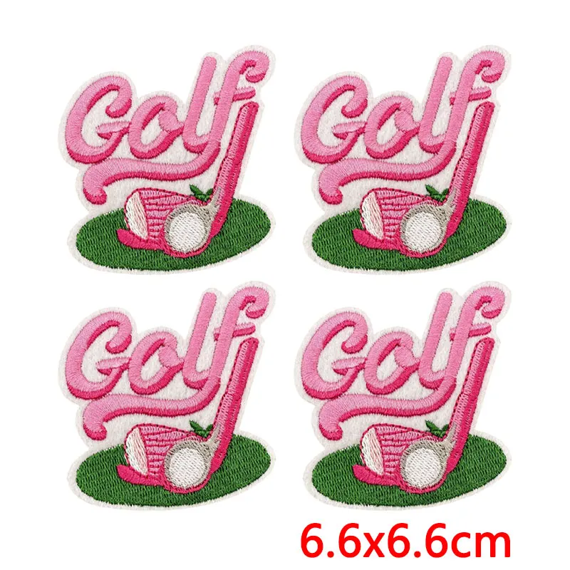 Parche termoadhesivo bordado diseño pelotas de golf rosa - imagen 3