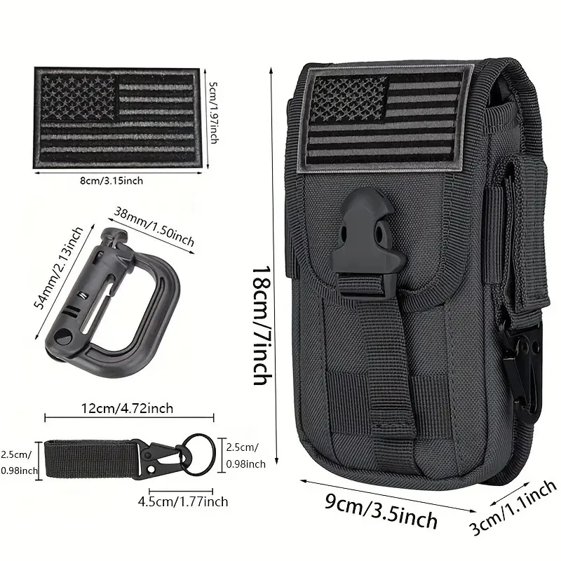 Bolsa táctica MOLLE riñonera para teléfono vertical de carrera - imagen 5