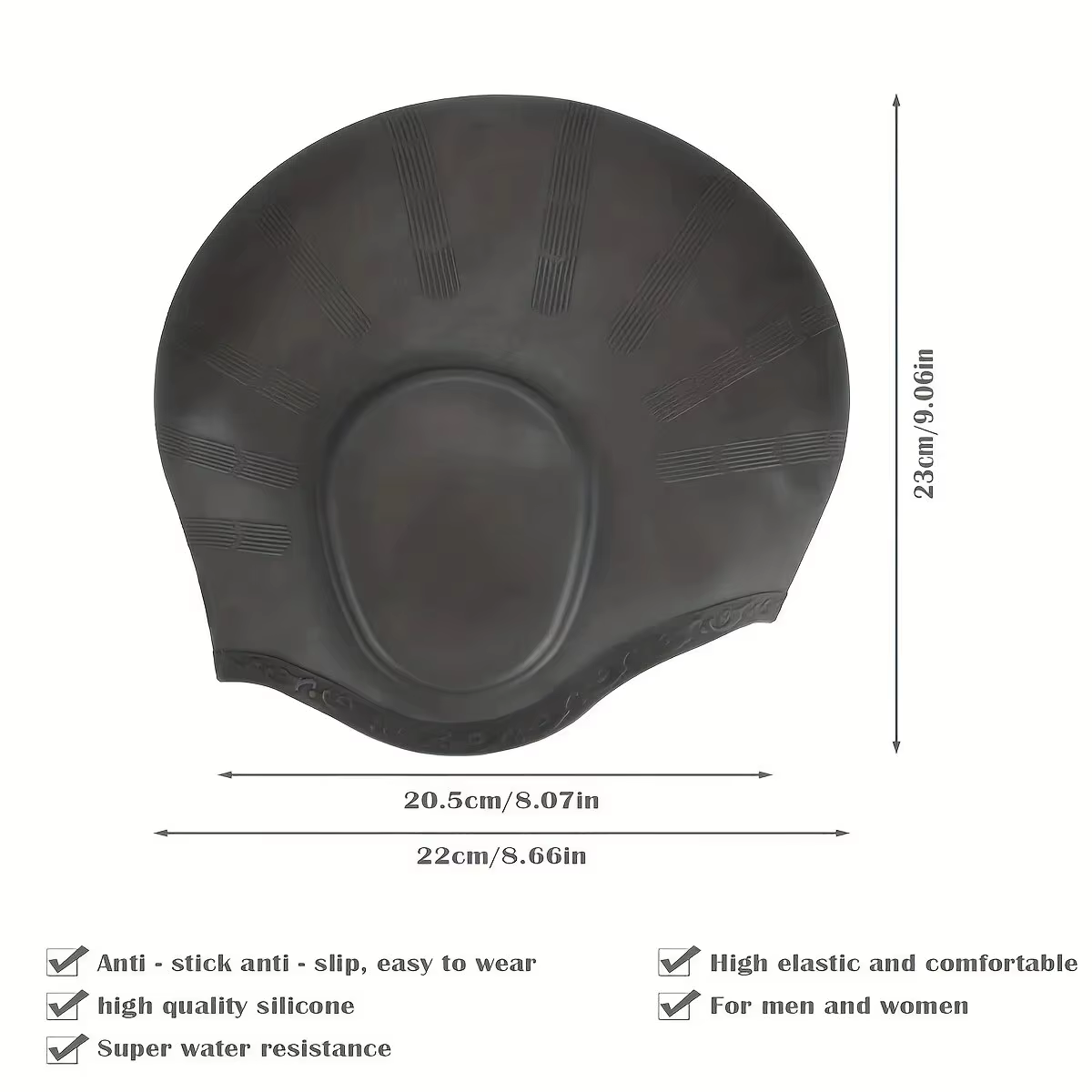 DIZETION Gorro de silicona para natación con bolsillos para orejas